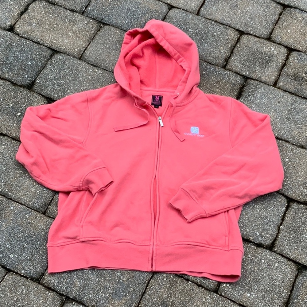DULUTH PACK CORAL ZIP FRONT HOODIE, SIZE LARGE
